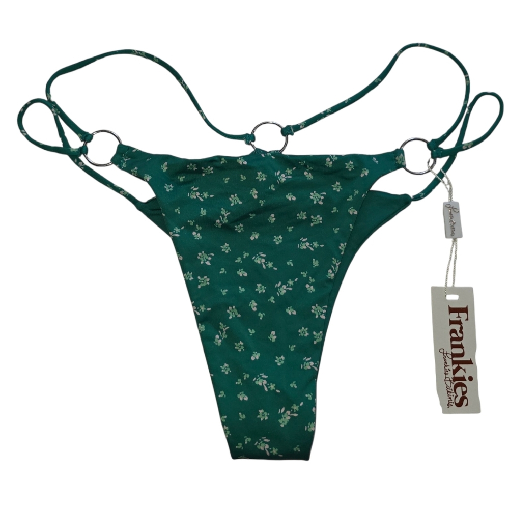 Frankie’s Bikinis NWT! Tia Green Ditsy Bikini Bottom